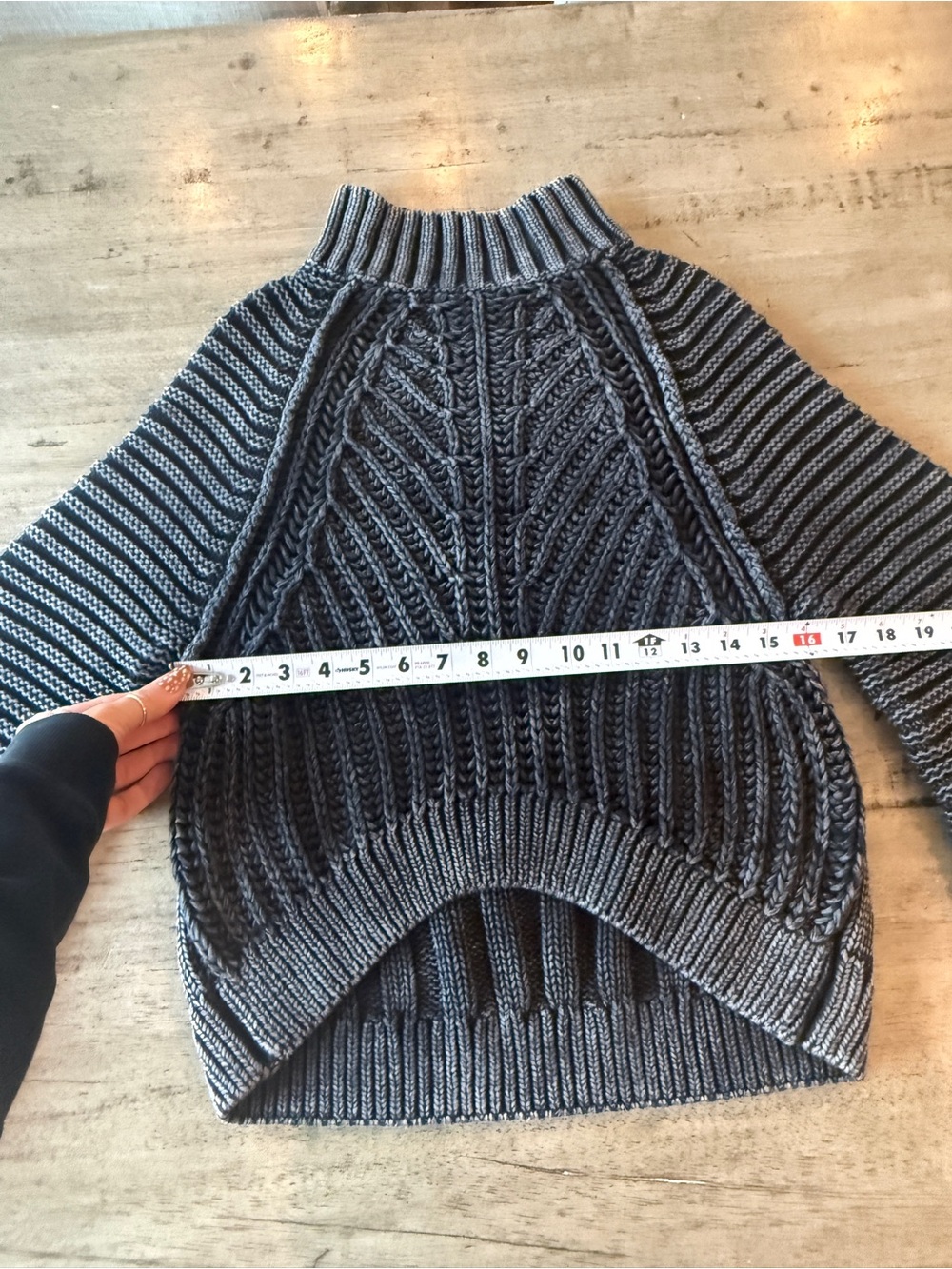 Free People Gray Striped Cable Knit Turtleneck Sweater XS - perfect condition! - Picture 13 of 14